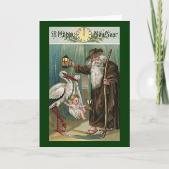 Happy New Year Vintage Holiday Card by PrimeVintage at Zazzle