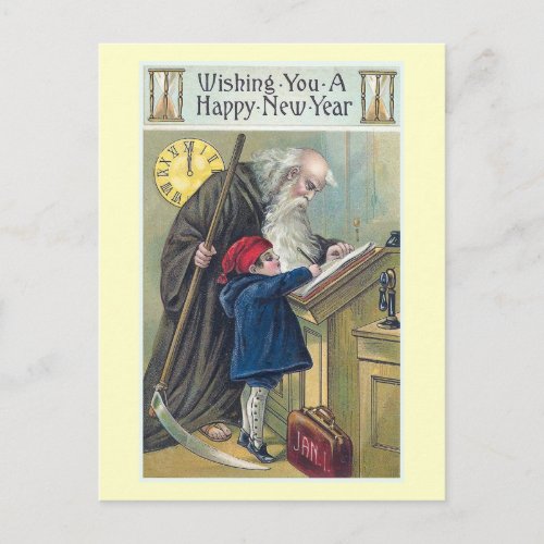 Happy New Year Vintage Holiday Postcard