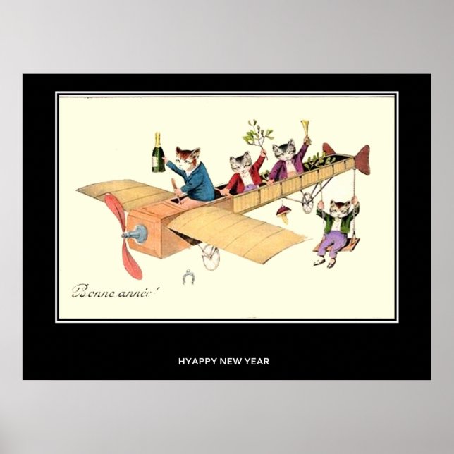 HAPPY NEW YEAR Vintage Poster (Front)