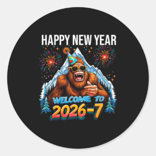 Happy New Year Welcome To 2026-7 Funny Meme 67 Big Classic Round Sticker