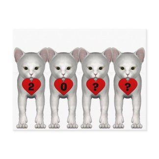 Happy New Year White Kitten 2024 Postcard