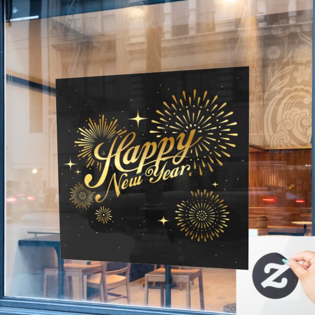 Happy New Year Window Cling (Cafe Window)