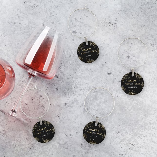 Happy New Year Wine Charm (Creator Uploaded)