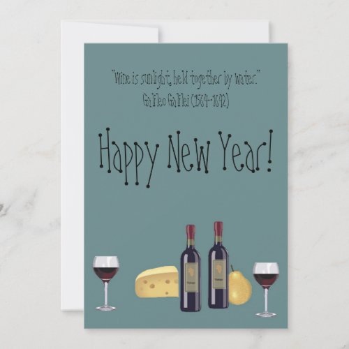 Happy New Year_Wine Glasses Holiday Card