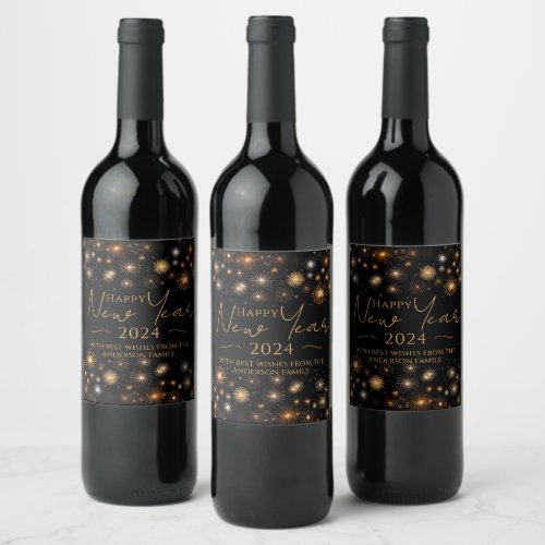 Happy New Year Wine Label