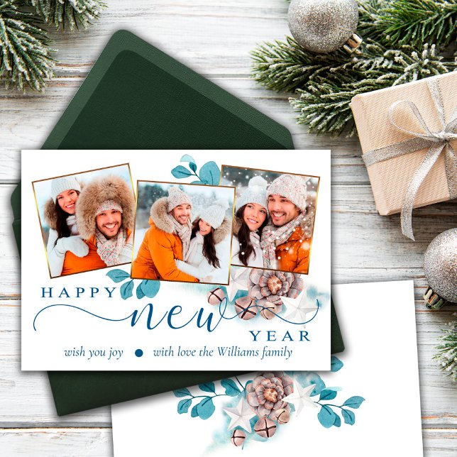 Happy New Year Winter Greeting Photo Card (Creator Uploaded)