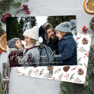 Happy New Year Winter Photo Holiday Card