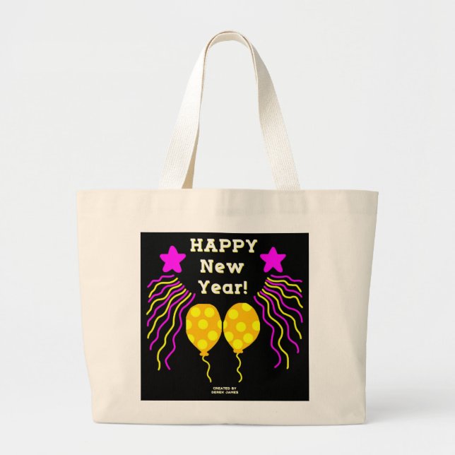 Happy New Year Wishes Jumbo Tote (Front)