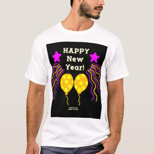 Happy New Year Wishes Men's White Basic T Shirt