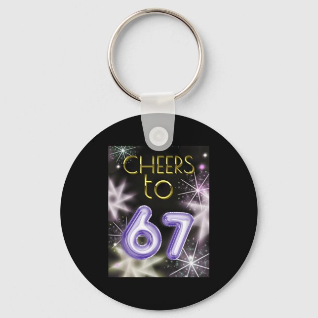 Happy New Year With A 6 7 Zoomer Meme Vibe. 2026 C Keychain (Front)