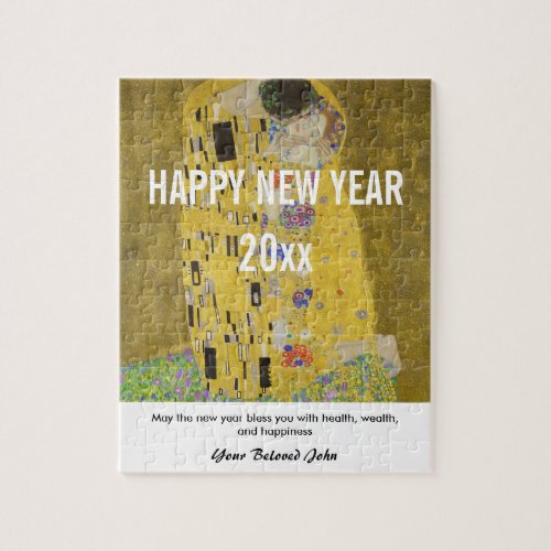 Happy New Year with Gustav Klimts The Kiss Jigsaw Puzzle