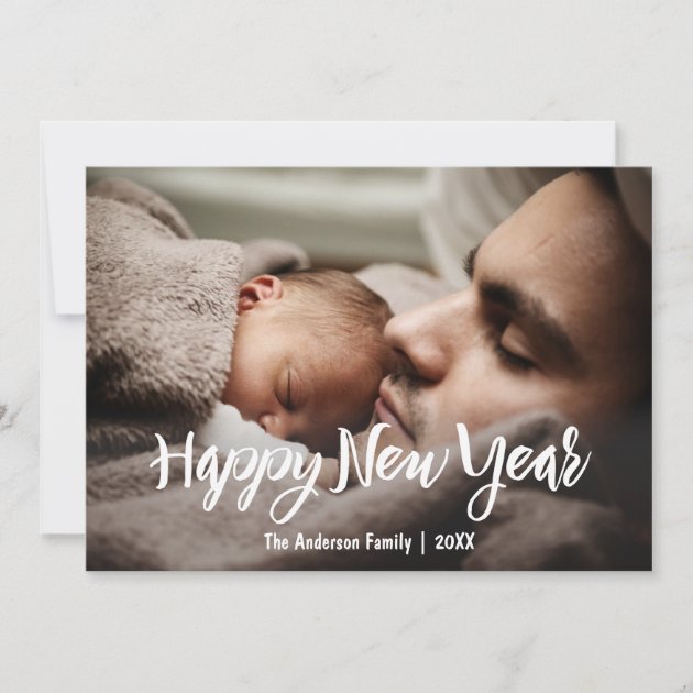 Happy New Year With Photo Holiday Card
