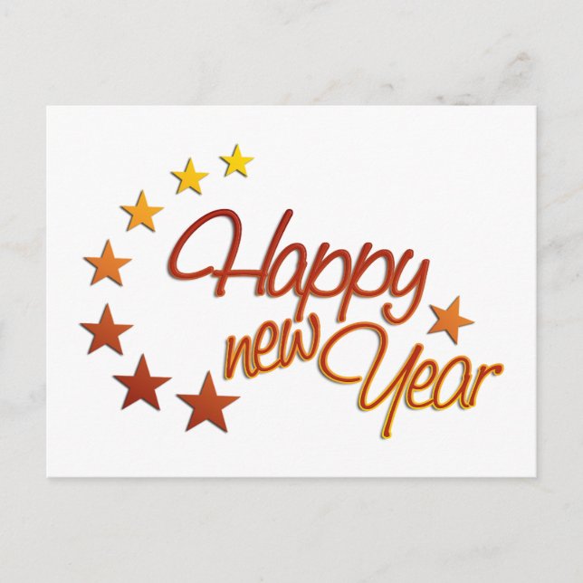 Happy New Year with starlight Holiday Postcard (Front)