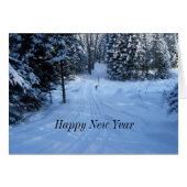 Happy New Year-Woods Winter Scene Card (Front Horizontal)
