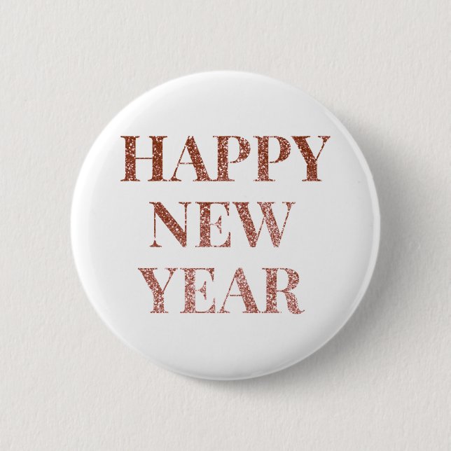 Happy new year word art typography button (Front)