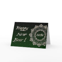 Happy New Year Wreath Design Card