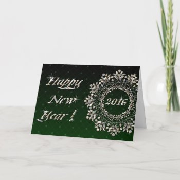 Happy New Year Wreath Design Card by Zhannzabar at Zazzle