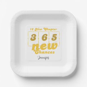 Happy New Years 12 New Chapters 365 New Chances Paper Plates