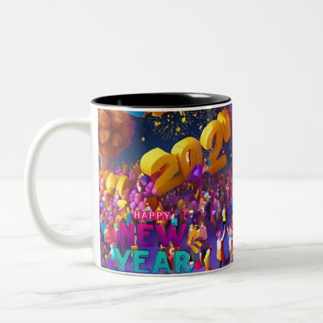 HAPPY NEW YEARS 2025 Two-Tone COFFEE MUG (Left)