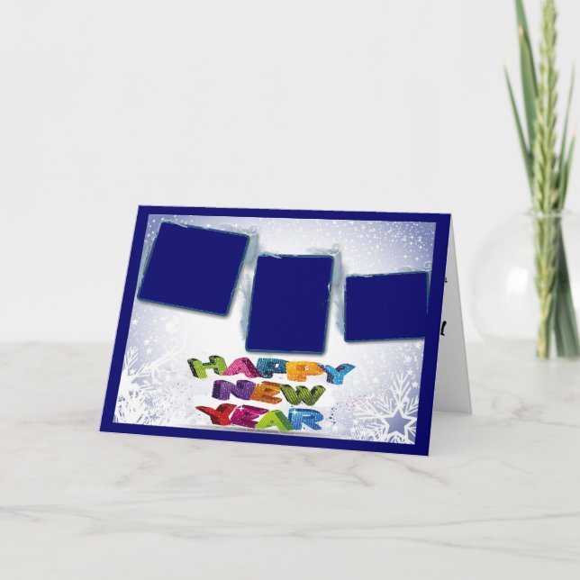 Happy New Year's Add Your Photos Greeting Card (Front)