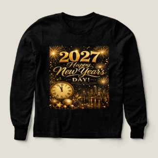 Happy New Year's Day 2027 | Luxury Gold Fireworks Tri-Blend Shirts