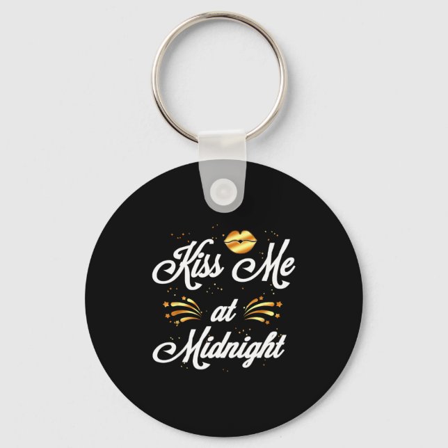 Happy New Year's Eve Nye 2022 Party Kiss  Keychain (Front)