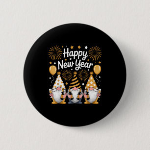Happy New Years Eve Party Gnomes Matching Family  Button
