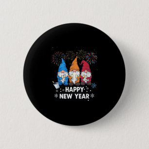 Happy New Years Eve Party Gnomes Matching Family O Button