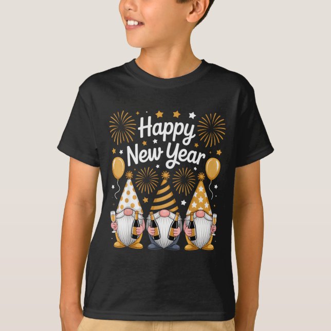 Happy New Years Eve Party Gnomes Matching Family  T-Shirt (Front)