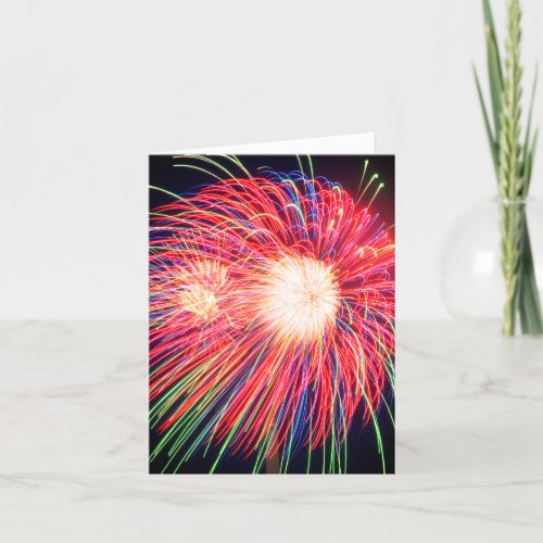 Happy New Years Fireworks Photo Holiday Card