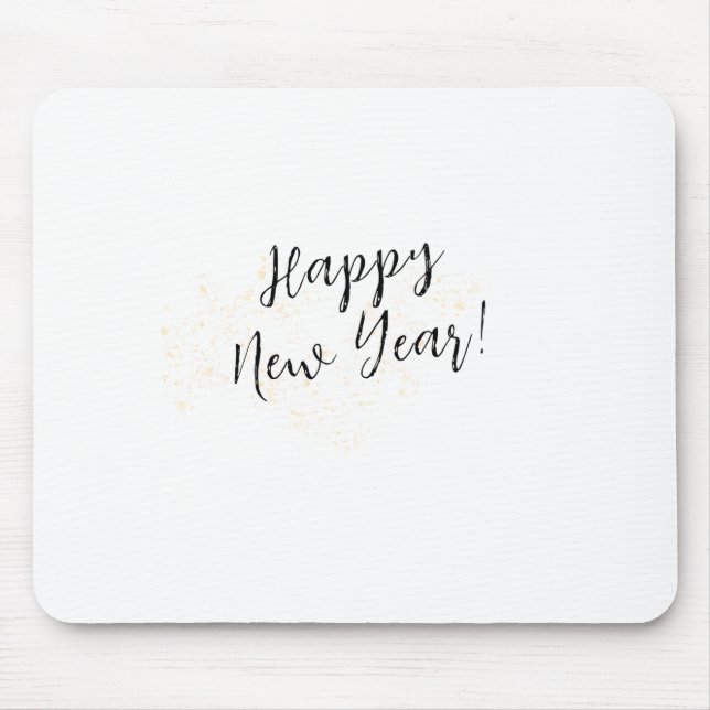 Happy New Years Simple Calligraphy Script  Mouse Pad (Front)