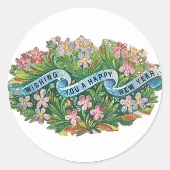Happy New Years Stickers - Vintage Design by golden_oldies at Zazzle