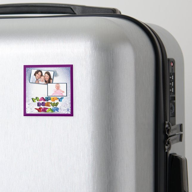 Happy New Year's Two Custom Photo Magnet (In Situ (Luggage))
