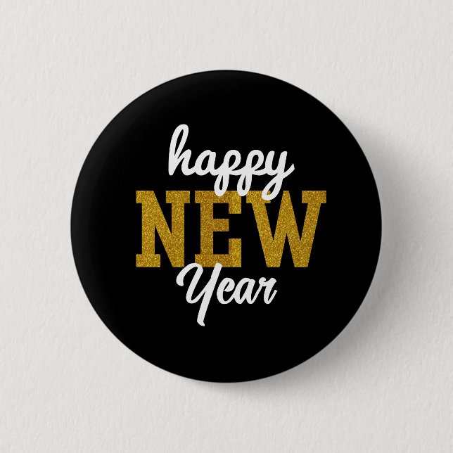 Happy New YearT-Shirt Button (Front)