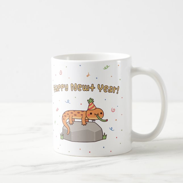 Happy Newt Year, Funny Happy New Year Coffee Mug (Right)