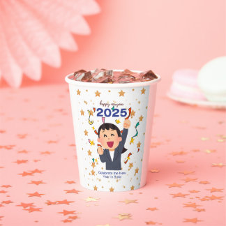 Happy newyear paper cup 2025