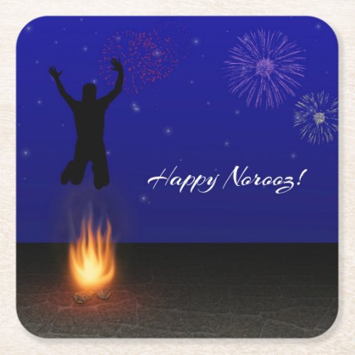 Happy Norooz Chahar_Shanbeh_Suri Square Paper Coaster