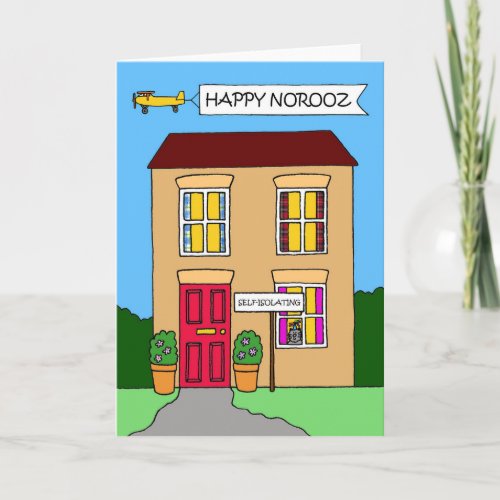 Happy Norooz Covid 19 Lockdown House Cartoon Card