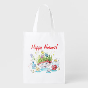 Happy Norooz Haft Sin funny table Grocery Bag