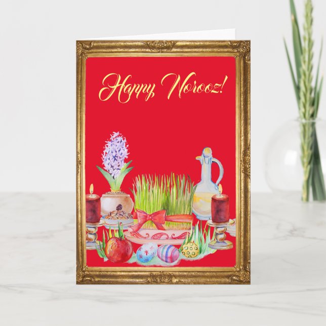Happy Norooz Haft Sin Holiday Card (Front)