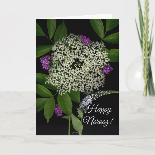Happy Norooz Persian New Year Flowers Holiday Card (Front)