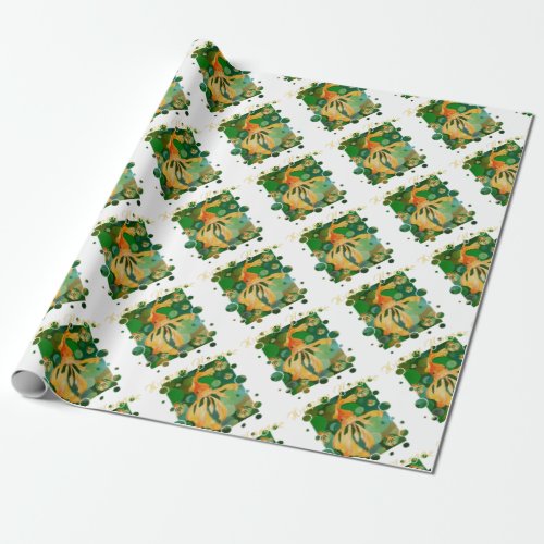 Happy Norooz Persian New Year Goldfish In Green Wrapping Paper