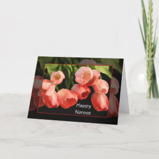 Happy Norooz Persian New Year Greeting Card-Tulips Holiday Card