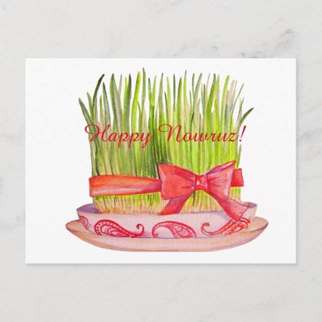 Happy Norooz Sabzeh Postcard (Front)