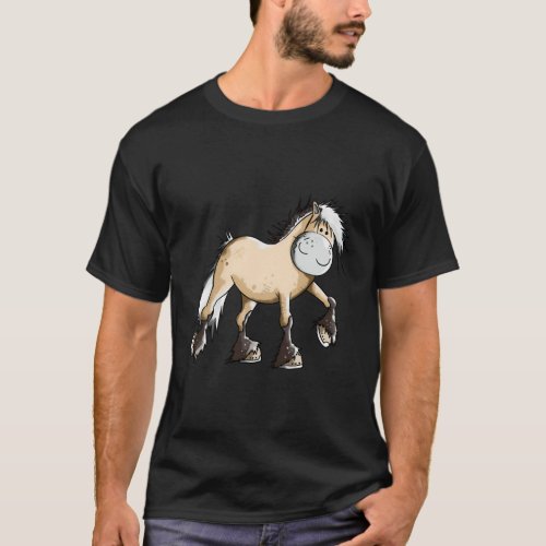 Happy Norwegian Horse I Fjord Horse For Riders T_Shirt