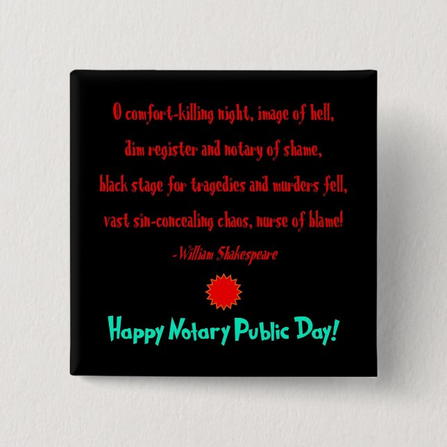 Happy Notary Public Day Button (Front)