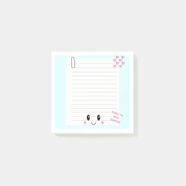 Happy Notes Blue: Kawaii Sticky Notes (Front)