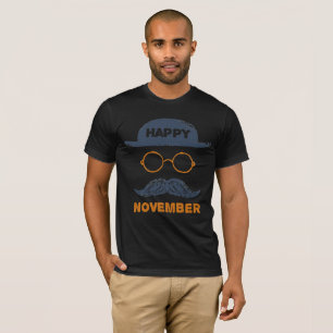 Happy November - Retro Mustache T-Shirt