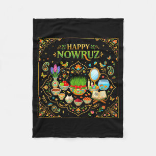 Happy nowruz for persian new year norooz men women fleece blanket