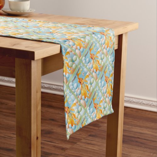 Happy Nowruz Goldfish In Pastel Bubbles Short Table Runner